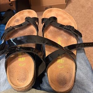 Birkenstock Black Patent Leather Sandals